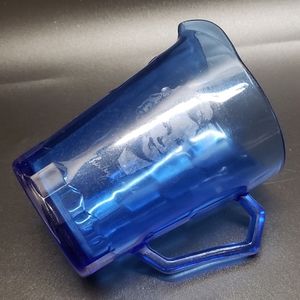 Unique Cobalt Blue Shirley Temple Pitcher or Glass